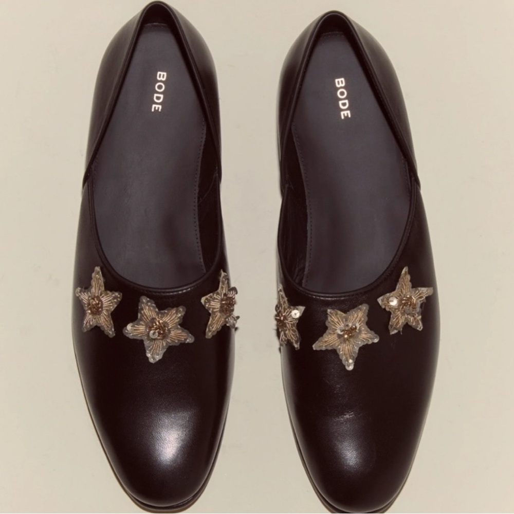 Black Women's Shoes with Gold Star Accents